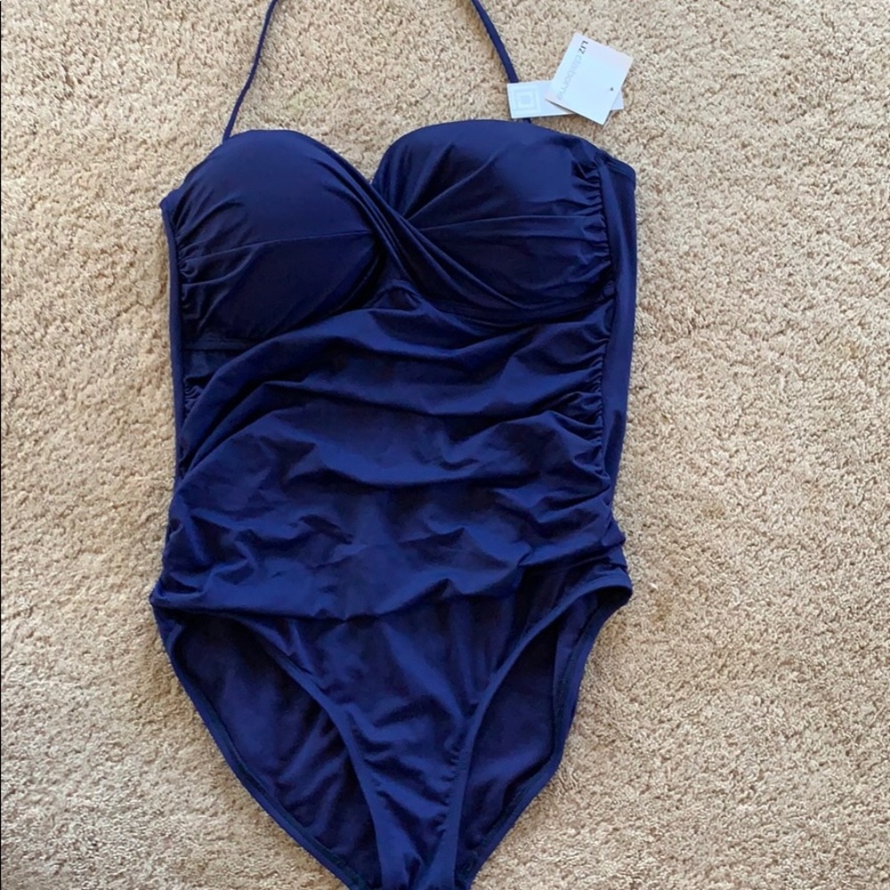 Liz Claiborne navy blue one piece swim size 16
